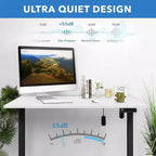 Mount-It! Bureau électrique assis-debout avec plateau de 48, blanc et noir