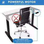 Mount-It! Bureau électrique assis-debout avec plateau de 48, blanc et noir