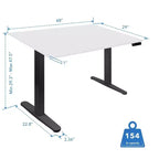 Mount-It! Bureau électrique assis-debout avec plateau de 48, blanc et noir