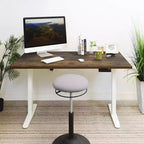 Mount-It! Bureau debout électrique à deux moteurs avec plateau de 55", Chêne et Blanc