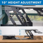 Mount-It! Convertisseur de bureau assis-debout d'angle, Noir