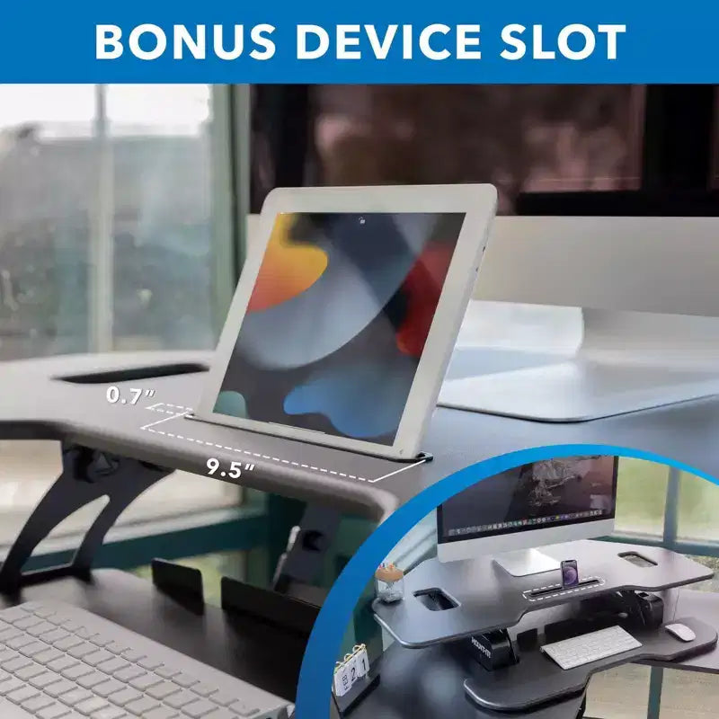 Mount-It! Convertisseur de bureau assis-debout d'angle, Noir