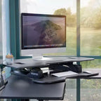 Mount-It! Convertisseur de bureau assis-debout d'angle, Noir