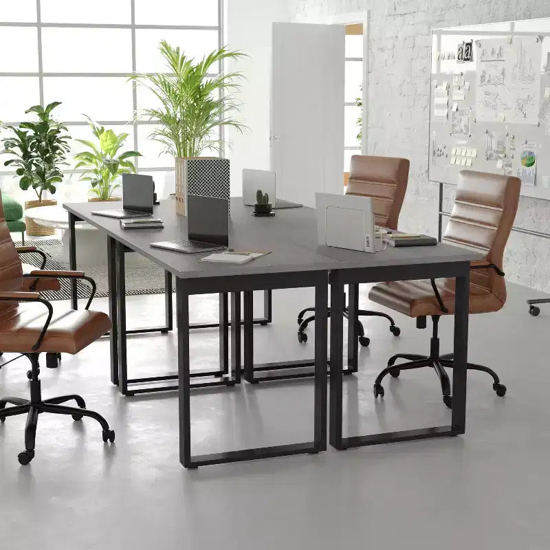 Flash Furniture Redmond, table de conférence commerciale 122 x 61 cm avec plateau épais de 2,54 cm en stratifié double face avec bords en PVC et piétement en U en acier robuste