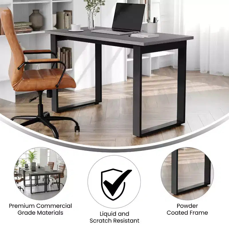 Flash Furniture Redmond, table de conférence commerciale 122 x 61 cm avec plateau épais de 2,54 cm en stratifié double face avec bords en PVC et piétement en U en acier robuste