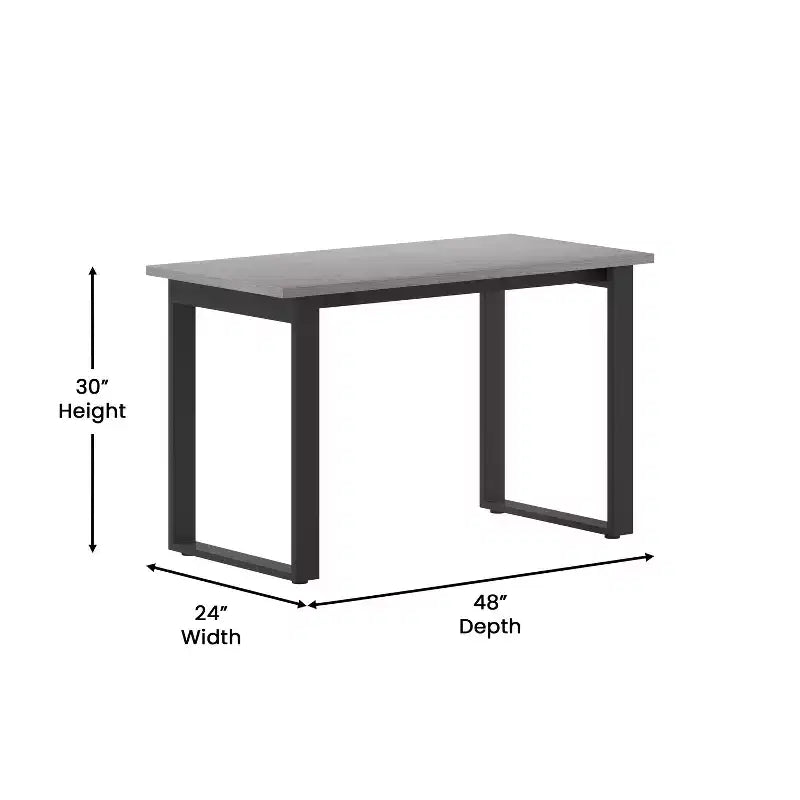 Flash Furniture Redmond, table de conférence commerciale 122 x 61 cm avec plateau épais de 2,54 cm en stratifié double face avec bords en PVC et piétement en U en acier robuste