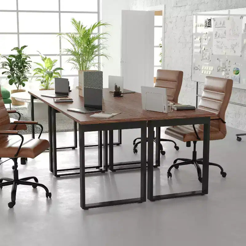Flash Furniture Redmond, table de conférence commerciale 122 x 61 cm avec plateau épais de 2,54 cm en stratifié double face avec bords en PVC et piétement en U en acier robuste