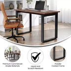 Flash Furniture Redmond, table de conférence commerciale 122 x 61 cm avec plateau épais de 2,54 cm en stratifié double face avec bords en PVC et piétement en U en acier robuste