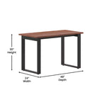 Flash Furniture Redmond, table de conférence commerciale 122 x 61 cm avec plateau épais de 2,54 cm en stratifié double face avec bords en PVC et piétement en U en acier robuste
