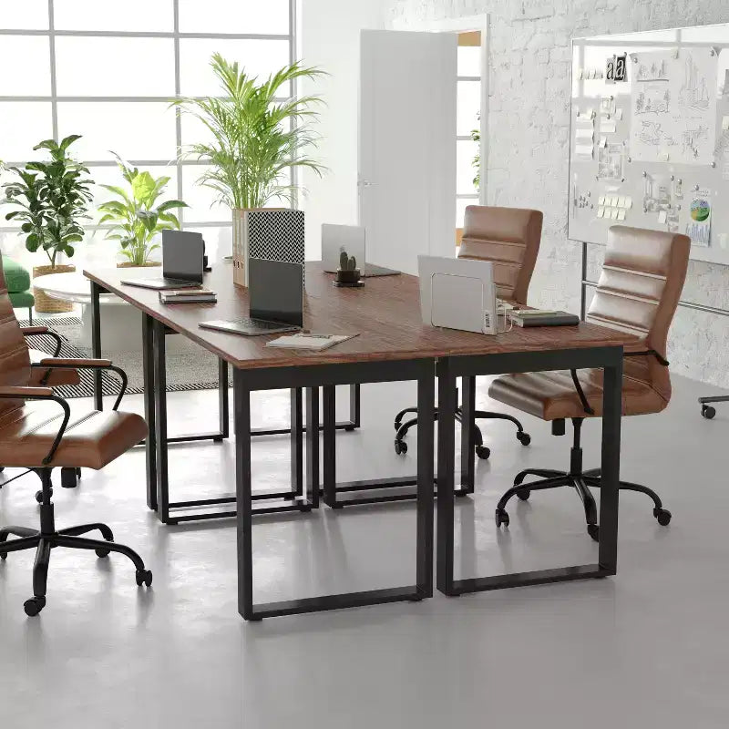 Flash Furniture Redmond, table de conférence commerciale 122 x 61 cm avec plateau épais de 2,54 cm en stratifié double face avec bords en PVC et piétement en U en acier robuste