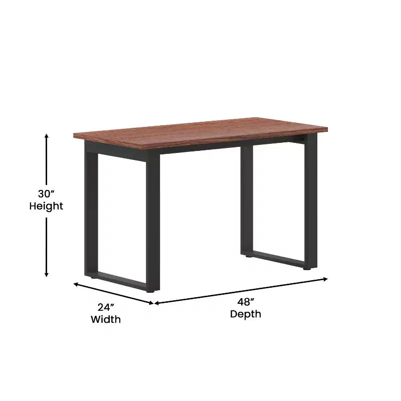 Flash Furniture Redmond, table de conférence commerciale 122 x 61 cm avec plateau épais de 2,54 cm en stratifié double face avec bords en PVC et piétement en U en acier robuste