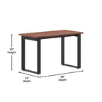 Flash Furniture Redmond, table de conférence commerciale 122 x 61 cm avec plateau épais de 2,54 cm en stratifié double face avec bords en PVC et piétement en U en acier robuste