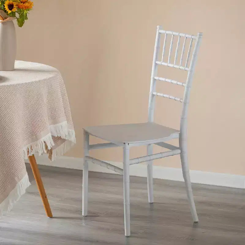 Chaise de salle à manger Chiavari empilable moderne Fabulaxe, sièges pour les repas, les événements et les mariages, chaise de fête, blanc