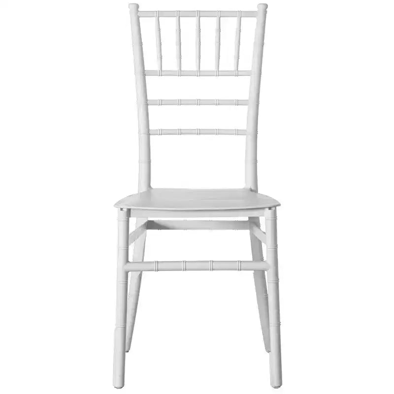 Chaise de salle à manger Chiavari empilable moderne Fabulaxe, sièges pour les repas, les événements et les mariages, chaise de fête, blanc
