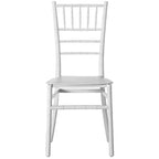 Chaise de salle à manger Chiavari empilable moderne Fabulaxe, sièges pour les repas, les événements et les mariages, chaise de fête, blanc