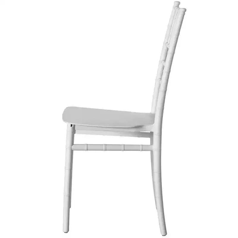 Chaise de salle à manger Chiavari empilable moderne Fabulaxe, sièges pour les repas, les événements et les mariages, chaise de fête, blanc