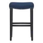 Tabouret de bar WestinTrends 29 avec assise rembourrée en forme de selle (lot de 2), noir/bleu marine