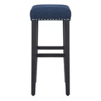 Tabouret de bar WestinTrends 29 avec assise rembourrée en forme de selle (lot de 2), noir/bleu marine