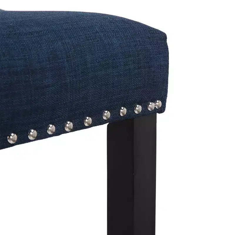 Tabouret de bar WestinTrends 29 avec assise rembourrée en forme de selle (lot de 2), noir/bleu marine