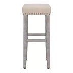 WestinTrends 29 tabourets de bar rembourrés avec assise de selle (lot de 2), gris antique/beige