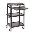 ECR4Kids Mobile AV Presentation Media Cart Stand, Adjustable, Technology Trolley, Black