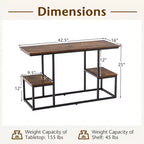 Costway Meuble TV rustique pour téléviseurs 50 pouces, Table de canapé industrielle avec étagères de rangement ouvertes, Marron rustique