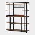 Lantine 55 Kitchen Hutch Cabinet Microwave Stand with 11 Hooks, 5-tier Bakers Rack with Storage Shelf