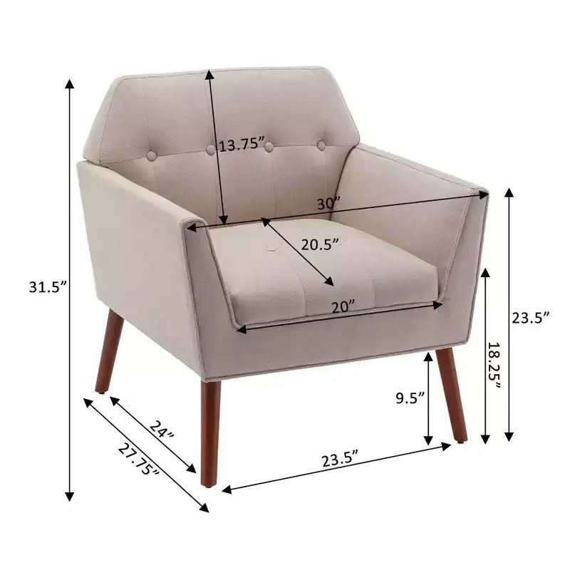 Breighton Home Prends place Fauteuil Andy Mid-Century Moderne