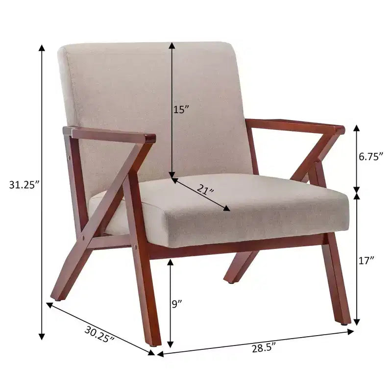 Breighton Home Prenez place Fauteuil d'appoint de salon moderne du milieu du siècle Cliff