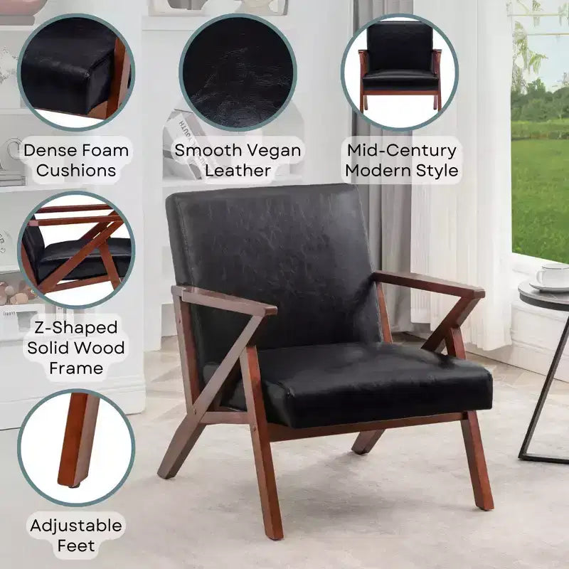 Breighton Home Prenez place Fauteuil d'appoint de salon moderne du milieu du siècle Cliff