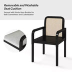 Hieromymus Chaise de salle à manger moderne Ratten avec coussin amovible, lot de 3 | HULALA HOME