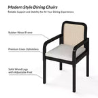 Hieromymus Chaise de salle à manger moderne Ratten avec coussin amovible, lot de 3 | HULALA HOME