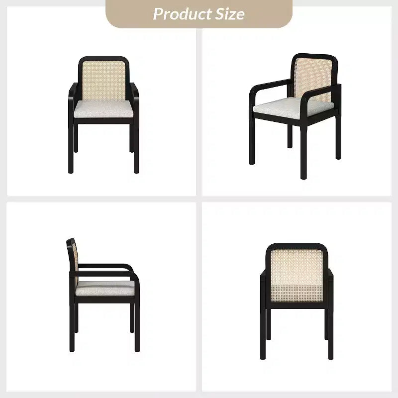 Hieromymus Chaise de salle à manger moderne Ratten avec coussin amovible, lot de 3 | HULALA HOME