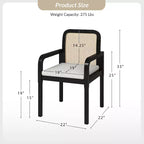 Hieromymus Chaise de salle à manger moderne Ratten avec coussin amovible, lot de 3 | HULALA HOME