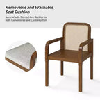 Hieromymus Chaise de salle à manger moderne Ratten avec coussin amovible, lot de 3 | HULALA HOME