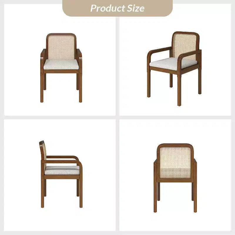 Hieromymus Chaise de salle à manger moderne Ratten avec coussin amovible, lot de 3 | HULALA HOME