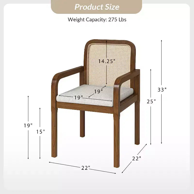 Hieromymus Chaise de salle à manger moderne Ratten avec coussin amovible, lot de 3 | HULALA HOME