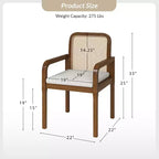 Hieromymus Chaise de salle à manger moderne Ratten avec coussin amovible, lot de 3 | HULALA HOME