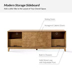 Meuble TV Jules Modern 72 po pour téléviseurs jusqu'à 78 po avec portes d'armoire hexagonales|ART OF LIVING DESIGNS
