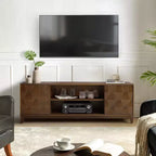 Meuble TV Jules Modern 72 po pour téléviseurs jusqu'à 78 po avec portes d'armoire hexagonales|ART OF LIVING DESIGNS