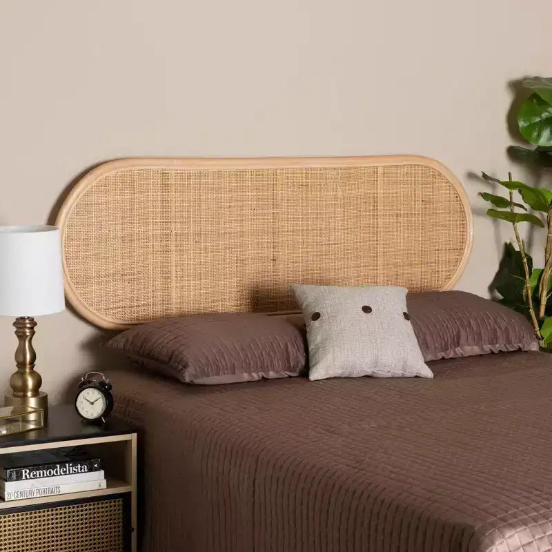 bali & pari Tête de lit indépendante en rotin, style bohème moderne, Reegan