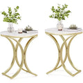 Lantine Small Round Sofa Side Table Set of 2, Contemporary Round Coffee Table, Accent Table for Living Room