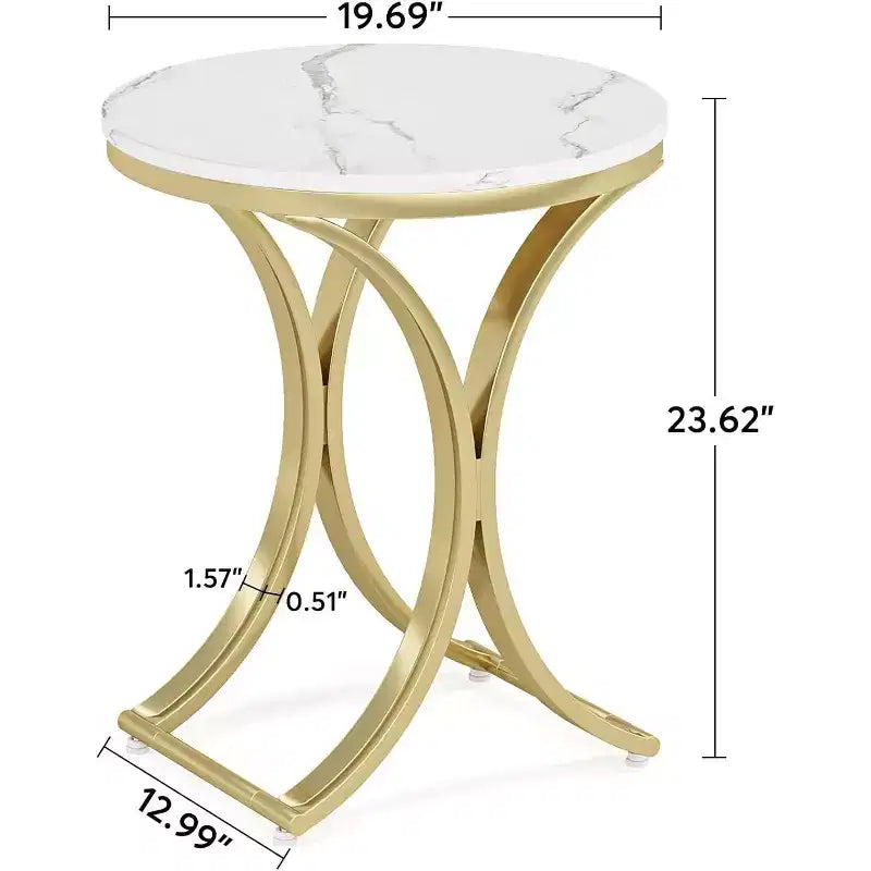 Lot de 2 petites tables d'appoint rondes Lantine, tables basses rondes contemporaines, tables d'appoint pour le salon