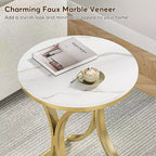 Lot de 2 petites tables d'appoint rondes Lantine, tables basses rondes contemporaines, tables d'appoint pour le salon