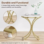 Lot de 2 petites tables d'appoint rondes Lantine, tables basses rondes contemporaines, tables d'appoint pour le salon