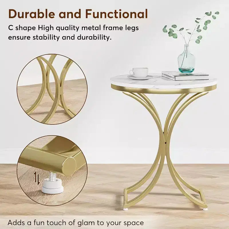 Lot de 2 petites tables d'appoint rondes Lantine, tables basses rondes contemporaines, tables d'appoint pour le salon