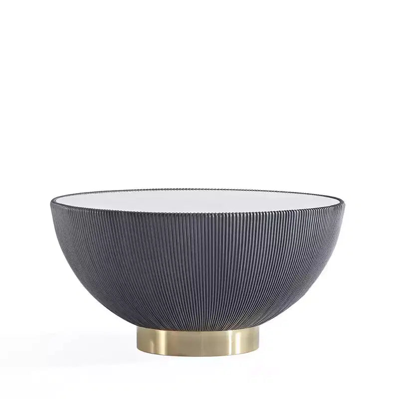 Table basse Anderson de Manhattan Comfort, recouverte de similicuir, avec plateau en faux marbre