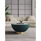 Table basse Anderson de Manhattan Comfort, recouverte de similicuir, avec plateau en faux marbre