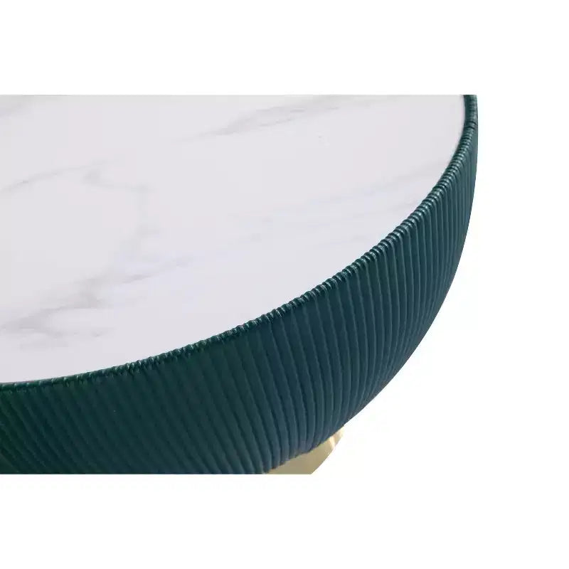 Table basse Anderson de Manhattan Comfort, recouverte de similicuir, avec plateau en faux marbre