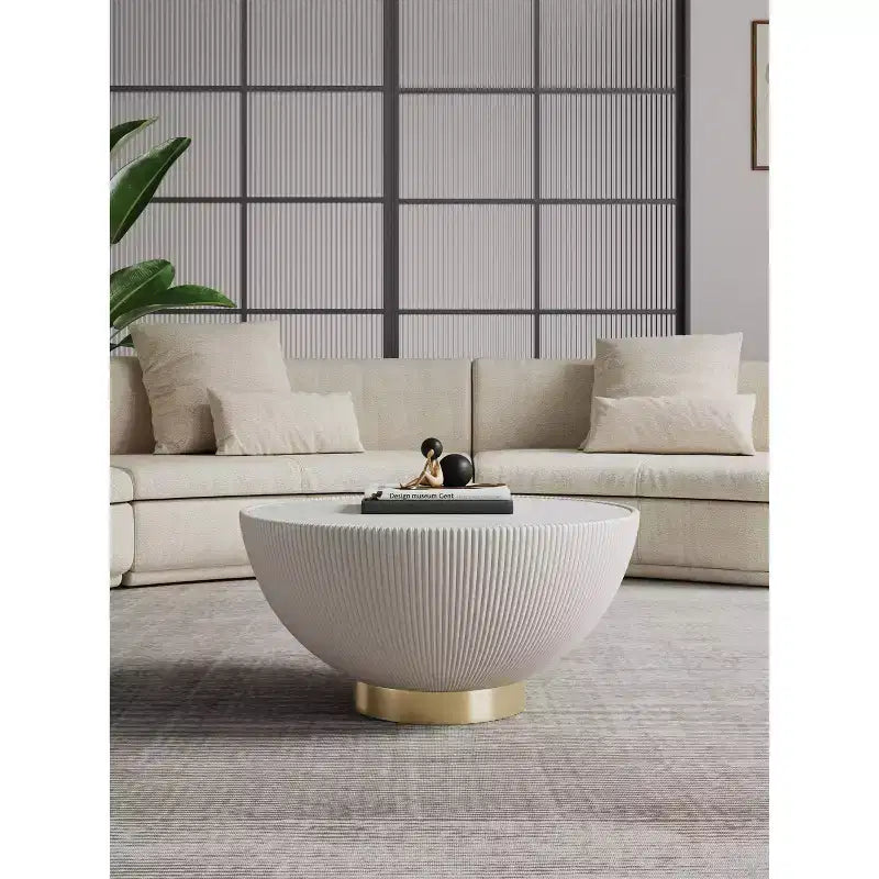 Table basse Anderson de Manhattan Comfort, recouverte de similicuir, avec plateau en faux marbre